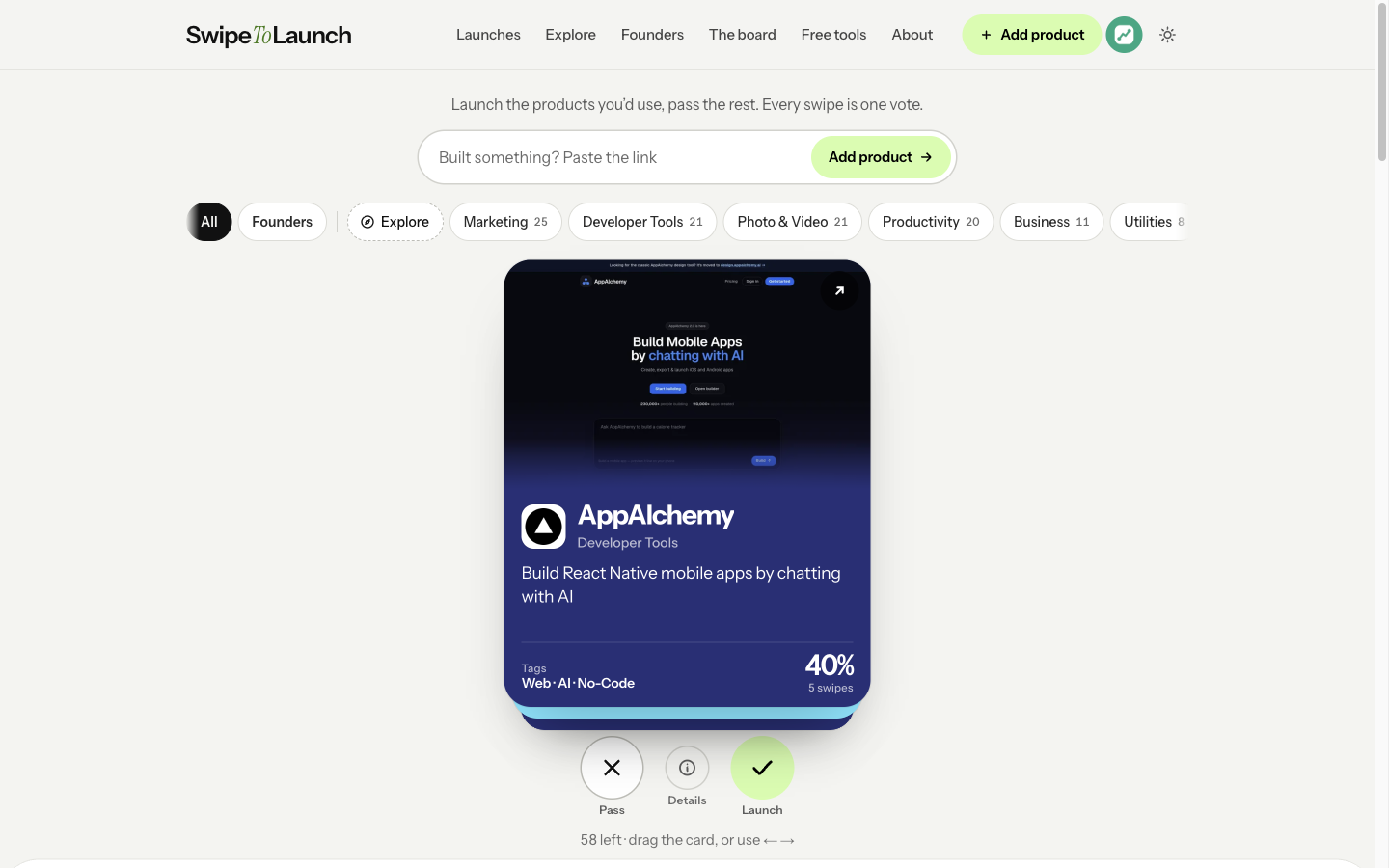 SwipeToLaunch screenshot