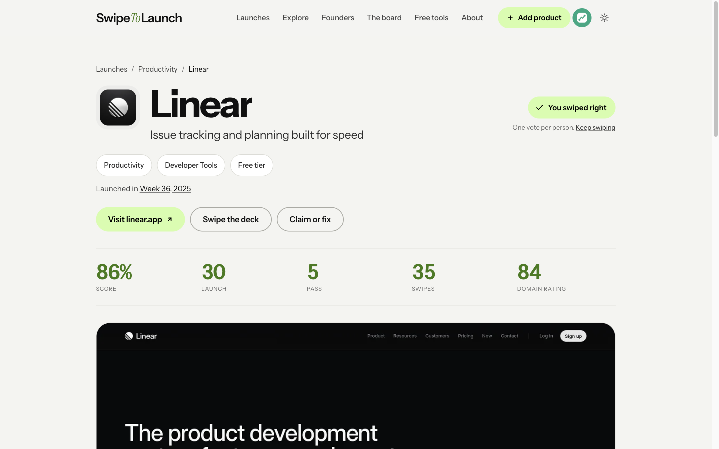 SwipeToLaunch screenshot