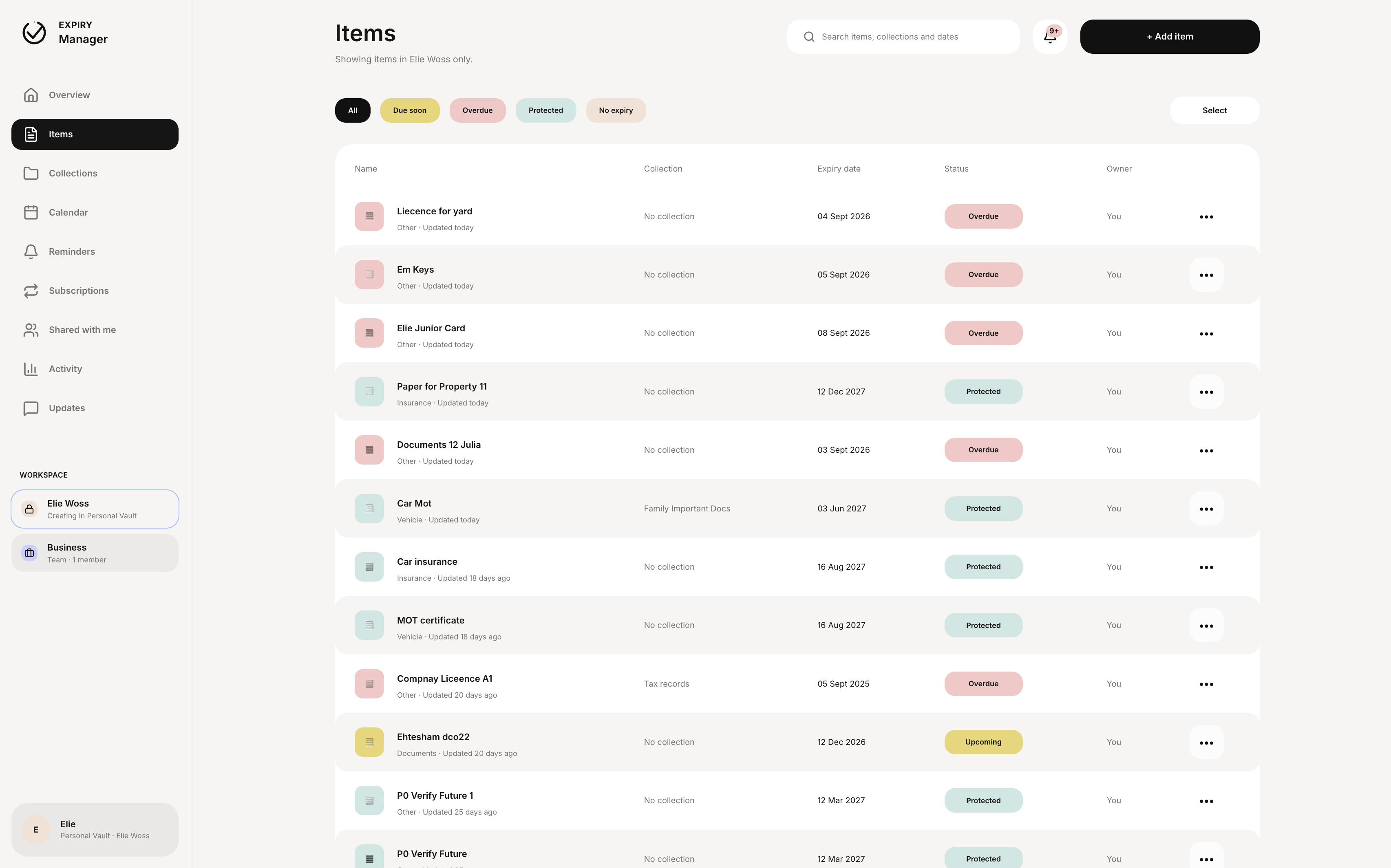 Expiry Manager screenshot