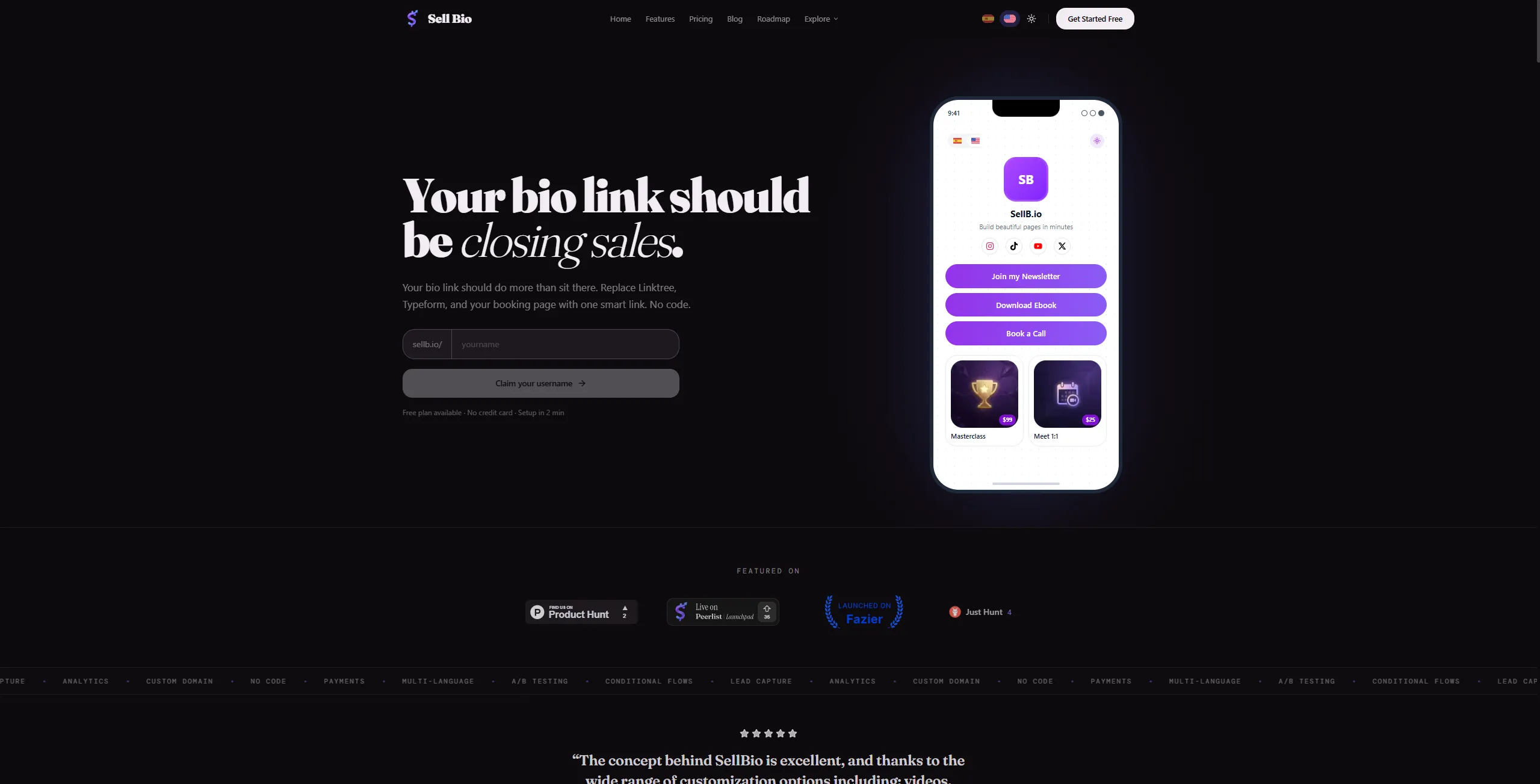 Sell Bio screenshot